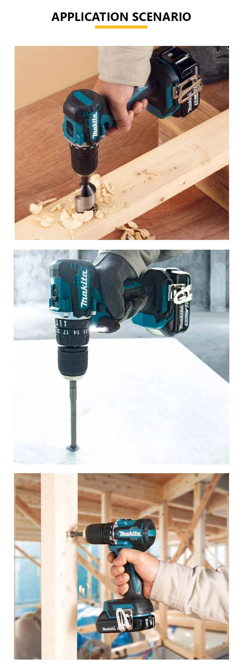 Makita DDF487 Driver Drill 18V LXT Motor Brushless Compacto Grande Torque Bateria de Lítio Parafusadeira Elétrica