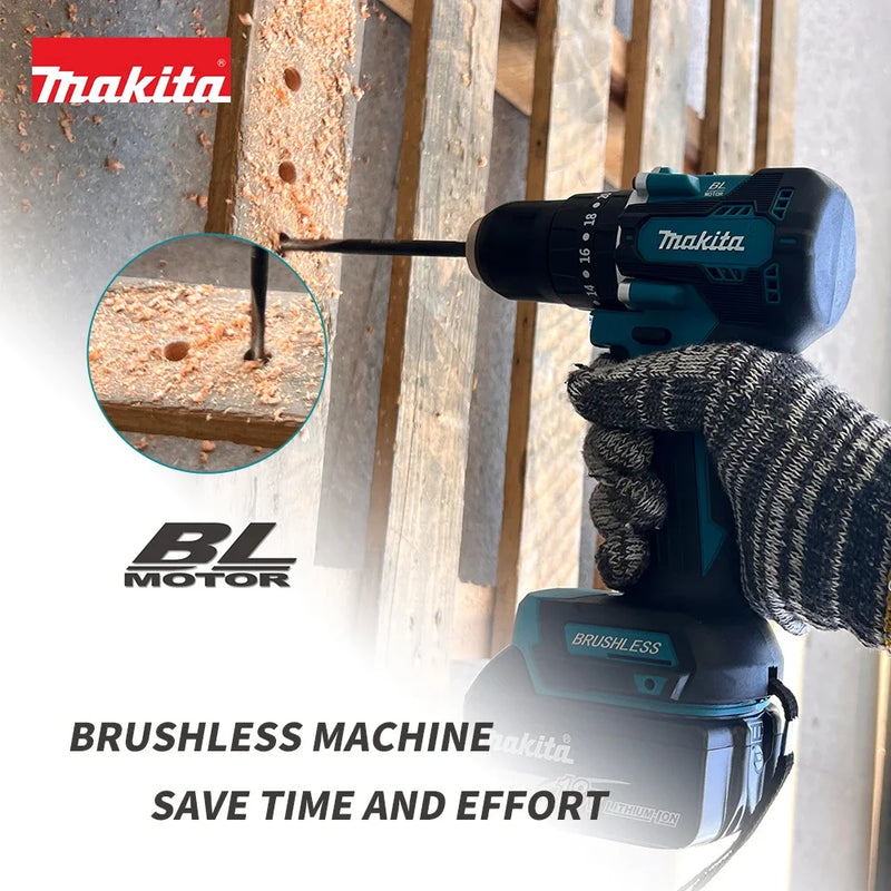 Makita DDF487 Driver Drill 18V LXT Motor Brushless Compacto Grande Torque Bateria de Lítio Parafusadeira Elétrica