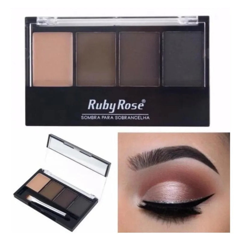 Trio De Sombra Para Sobrancelha Com Primer Ruby Rose