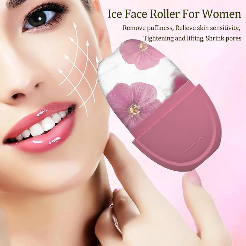 Oval shape ice cube rollers tighten the skin and remove puffy areas around the eyes, cryotherapy treats